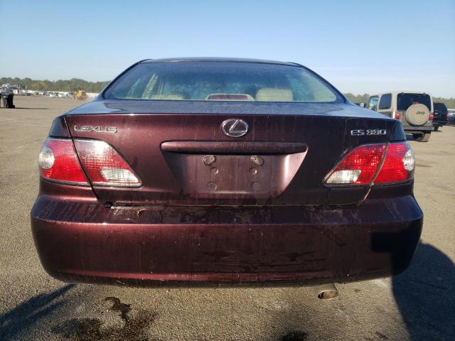 JTHBA30G740002028 - 2004 LEXUS ES 330 BURGUNDY photo 6