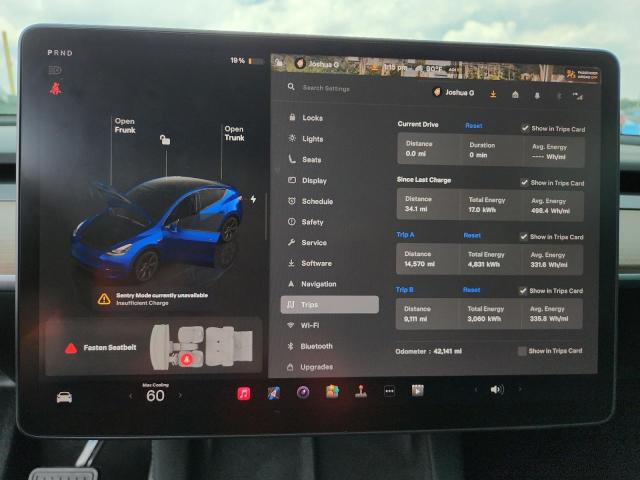 7SAYGAEE9NF549300 - 2022 TESLA MODEL Y BLUE photo 9