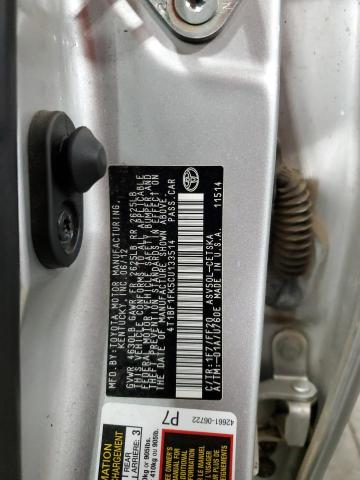 4T1BF1FK5CU133514 - 2012 TOYOTA CAMRY BASE 银色 照片 12