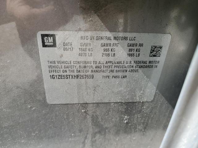 1G1ZE5STXHF267659 - 2017 CHEVROLET MALIBU LT BEIGE photo 12