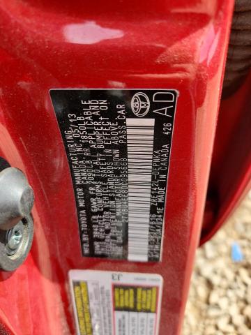 2T1BU4EE8DC095668 - 2013 TOYOTA COROLLA BASE RED photo 13