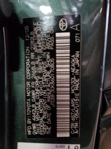 JTDBF30K860170805 - 2006 TOYOTA CAMRY LE GREEN photo 12