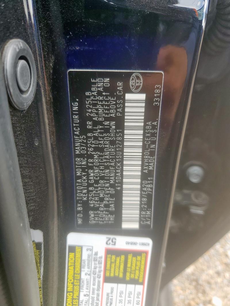 4T1DAACK1SU127851 - 2025 TOYOTA CAMRY XSE BLACK photo 12