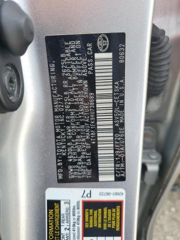 4T1BF1FK9HU738689 - 2017 TOYOTA CAMRY LE SILVER photo 12