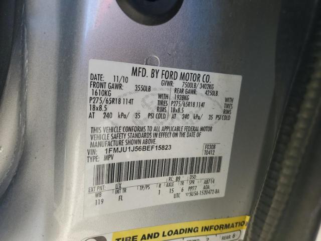 1FMJU1J56BEF15823 - 2011 FORD EXPEDITION XLT SILVER photo 12