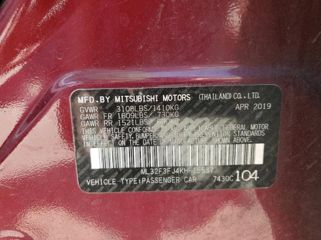 ML32F3FJ4KHF15537 - 2019 MITSUBISHI MIRAGE G4 ES Burdeos foto 13