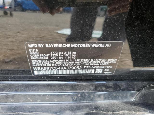 WBA5R7C54KAJ79052 - 2019 BMW 330XI BLACK photo 12