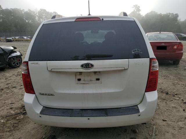 KNDMG4C35A6325543 - 2010 KIA SEDONA LX WHITE photo 6