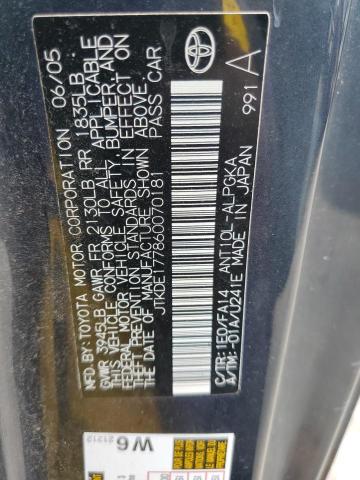 JTKDE177860070181 - 2006 TOYOTA SCION TC 灰色 照片 12