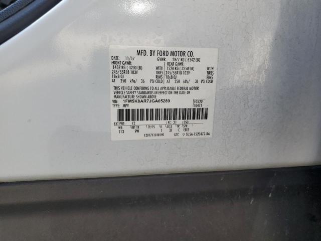 1FM5K8AR7JGA05289 - 2018 FORD EXPLORER POLICE INTERCEPTOR Երկգույն լուսանկար 12