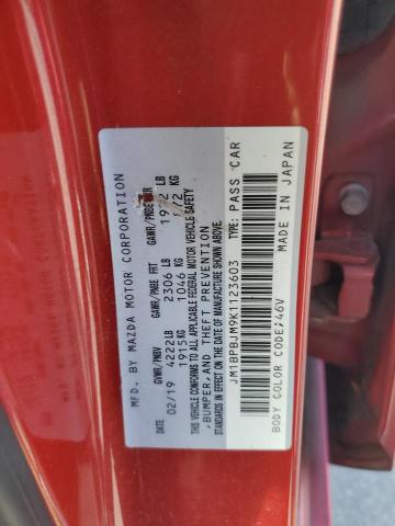 JM1BPBJM9K1123603 - 2019 MAZDA 3 RED photo 13