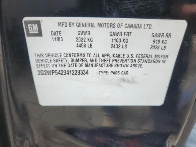 2G2WP542941239334 - 2004 PONTIAC GRAND PRIX GT BLACK photo 12