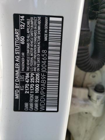 WDDVP9AB9FJ004658 - 2015 MERCEDES-BENZ B ELECTRIC WHITE photo 12