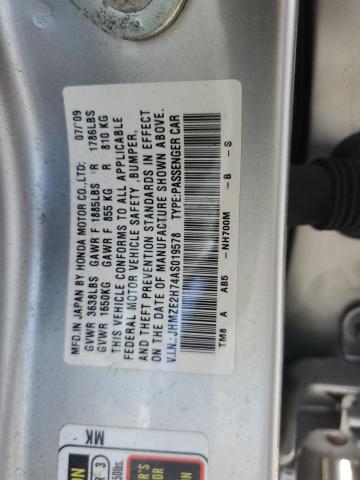 JHMZE2H74AS019578 - 2010 HONDA INSIGHT EX SILVER photo 13