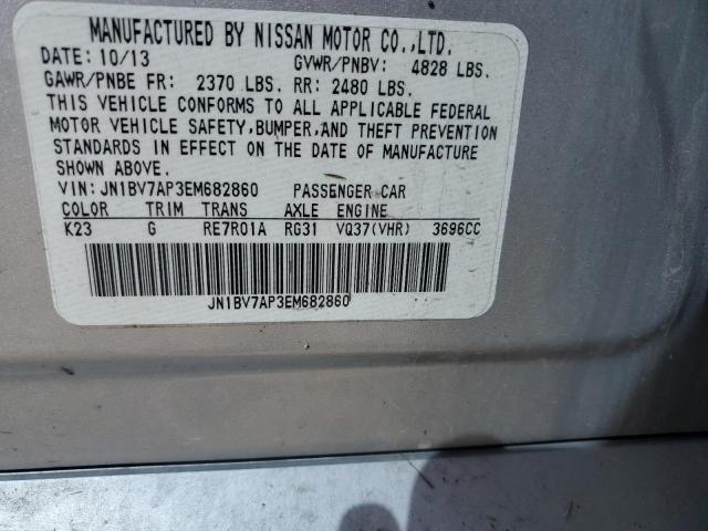 JN1BV7AP3EM682860 - 2014 INFINITI Q50 BASE SILVER photo 12