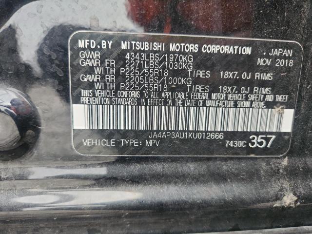 JA4AP3AU1KU012666 - 2019 MITSUBISHI OUTLANDER ES BLACK photo 12