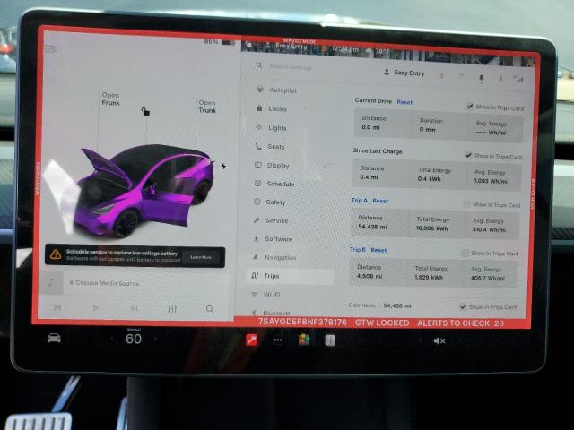 7SAYGDEF8NF378176 - 2022 TESLA MODEL Y GRAY photo 9