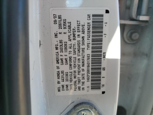 1HGCP26818A017463 - 2008 HONDA ACCORD EXL WHITE photo 12