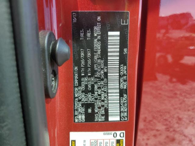 JTEBU5JR1J5511109 - 2018 TOYOTA 4RUNNER SR5/SR5 PREMIUM Կարմիր լուսանկար 13