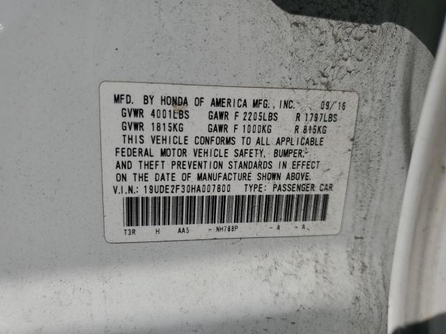 19UDE2F30HA007800 - 2017 ACURA ILX BASE WATCH PLUS WHITE photo 12