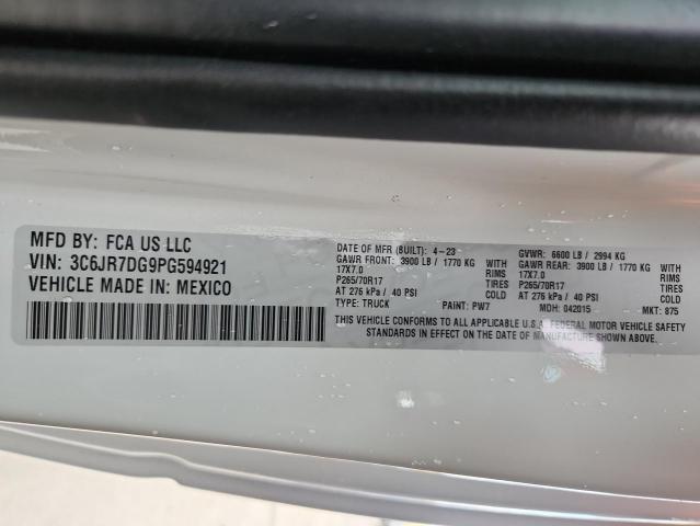 3C6JR7DG9PG594921 - 2023 RAM 1500 CLASS TRADESMAN Biały zdjęcie 13