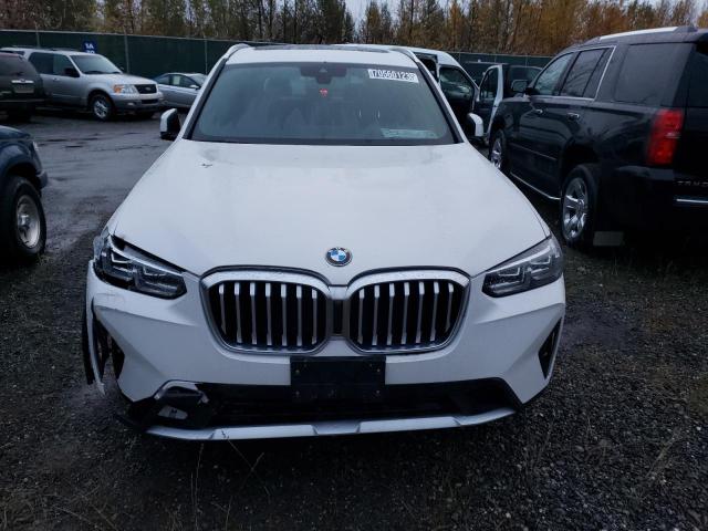 5UX53DP06N9J21238 - 2022 BMW X3 XDRIVE30I WHITE photo 5