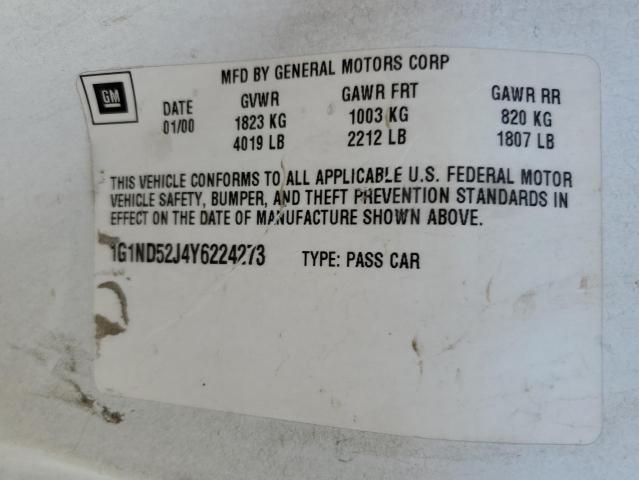 1G1ND52J4Y6224273 - 2000 CHEVROLET MALIBU WHITE photo 13