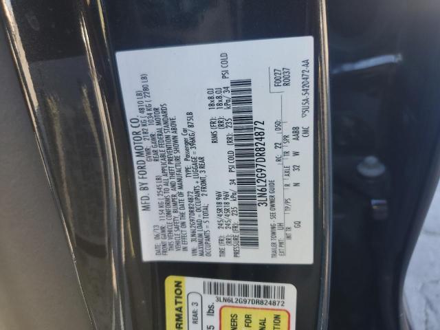3LN6L2G97DR824872 - 2013 LINCOLN MKZ BLACK photo 12