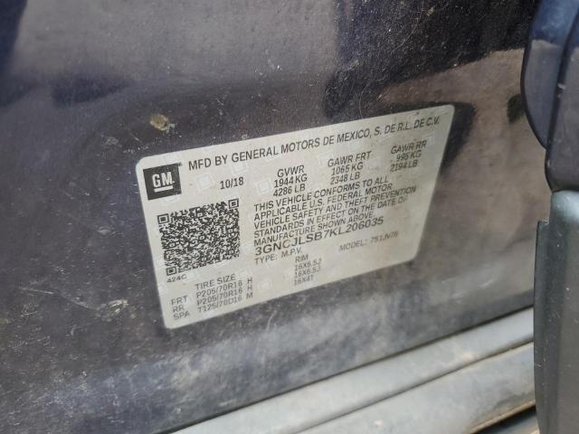 3GNCJLSB7KL206035 - 2019 CHEVROLET TRAX 1LT 灰色 照片 13