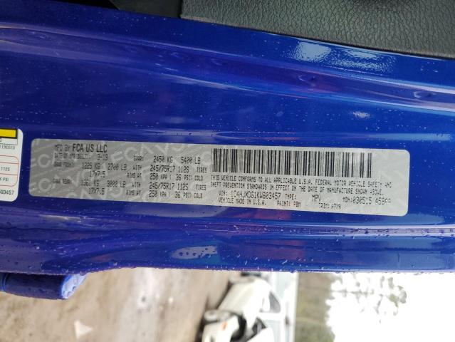 1C4HJXDG1KW603457 - 2019 JEEP WRANGLER U SPORT Синій фото 13