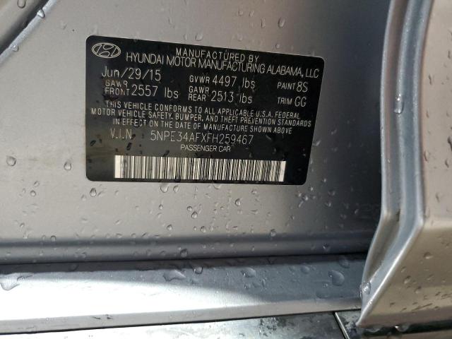 5NPE34AFXFH259467 - 2015 HYUNDAI SONATA SPORT SILVER photo 12