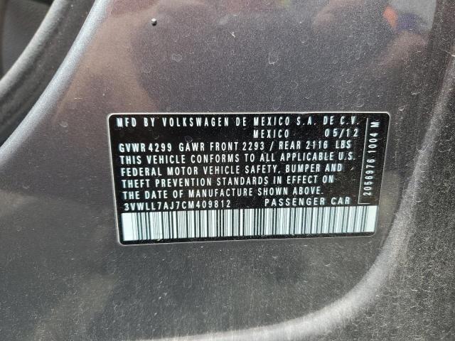 3VWLL7AJ7CM409812 - 2012 VOLKSWAGEN JETTA TDI Մոխրագույն լուսանկար 13