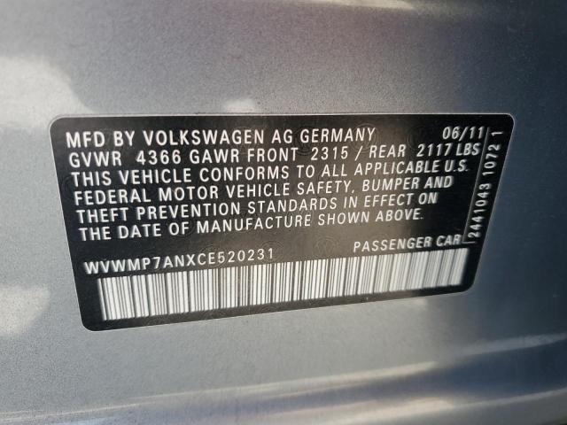 WVWMP7ANXCE520231 - 2012 VOLKSWAGEN CC SPORT 蓝色 照片 12