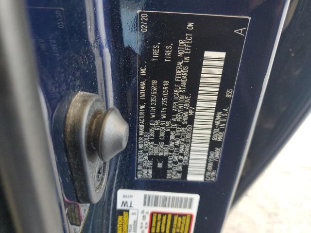 5TDHZRAH6LS008350 - 2020 TOYOTA HIGHLANDER XLE Azul foto 13