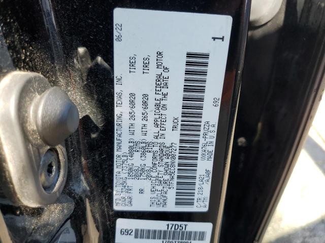 5TFNA5EC8NX007277 - 2022 TOYOTA TUNDRA CREWMAX PLATINUM შავი ფოტო 12