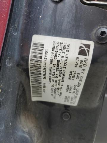 1G8AZ52F84Z176895 - 2004 SATURN ION LEVEL 2 BURGUNDY photo 12