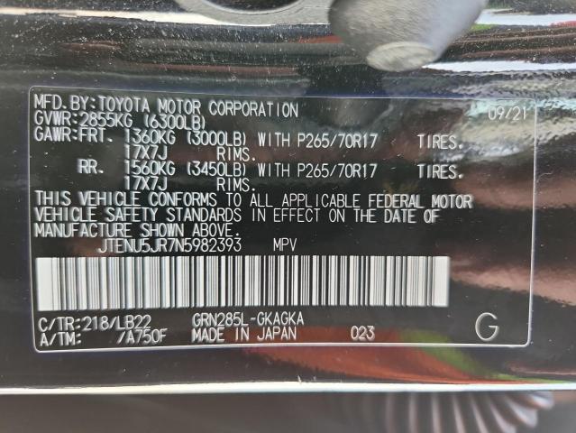 JTENU5JR7N5982393 - 2022 TOYOTA 4RUNNER SR5/SR5 PREMIUM Қара фото 13