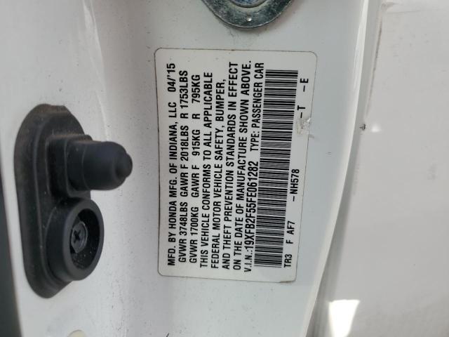 19XFB2F55FE061282 - 2015 HONDA CIVIC LX თეთრი ფოტო 12