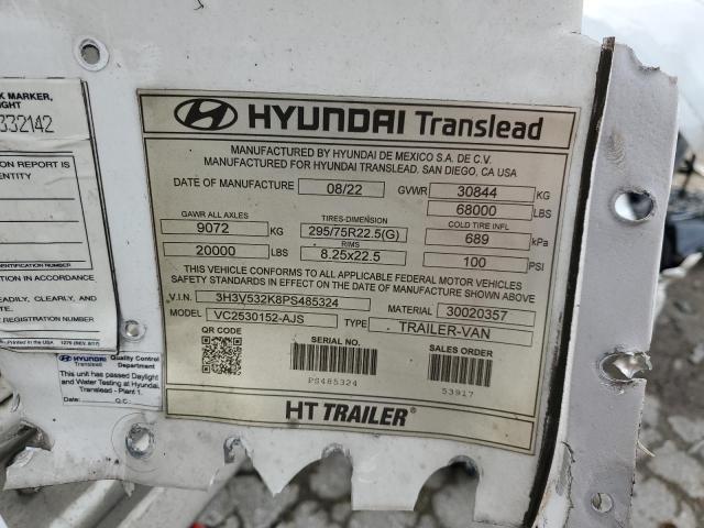 3H3V532K8PS485324 - 2023 HYUNDAI TRAILER WHITE photo 10