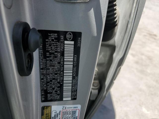4T1BE32K16U138962 - 2006 TOYOTA CAMRY LE SILVER photo 12