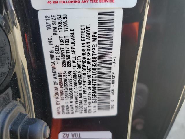 5J6RM4H70DL009266 - 2013 HONDA CR-V EXL BLACK photo 14