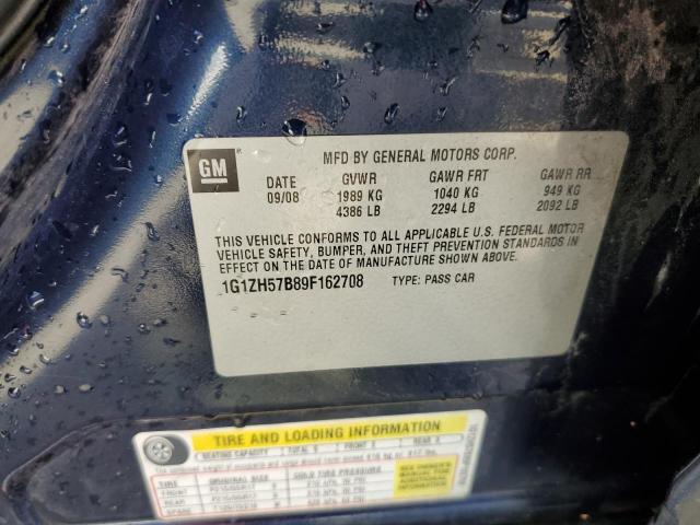 1G1ZH57B89F162708 - 2009 CHEVROLET MALIBU 1LT BLUE photo 12