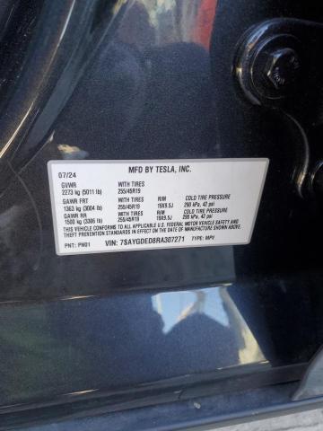 7SAYGDED8RA307271 - 2024 TESLA MODEL Y CHARCOAL photo 12