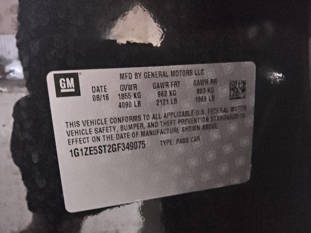 1G1ZE5ST2GF349075 - 2016 CHEVROLET MALIBU LT BLACK photo 12