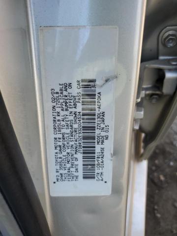 JTDBR32E932004534 - 2003 TOYOTA COROLLA CE WHITE photo 12