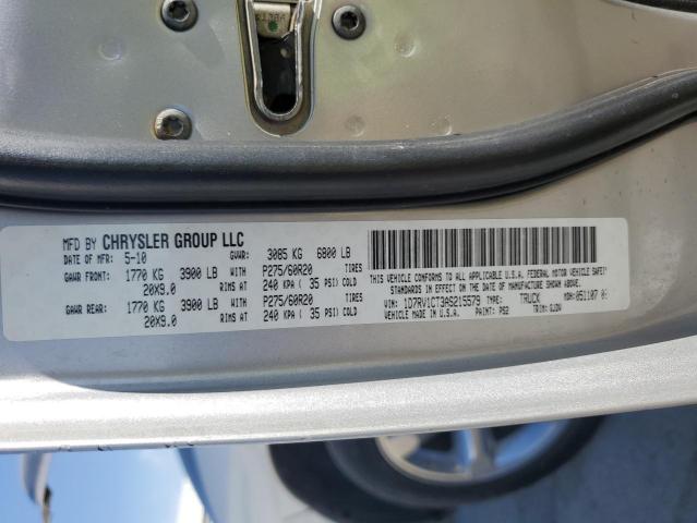 1D7RV1CT3AS215579 - 2010 DODGE RAM 1500 SILVER photo 12