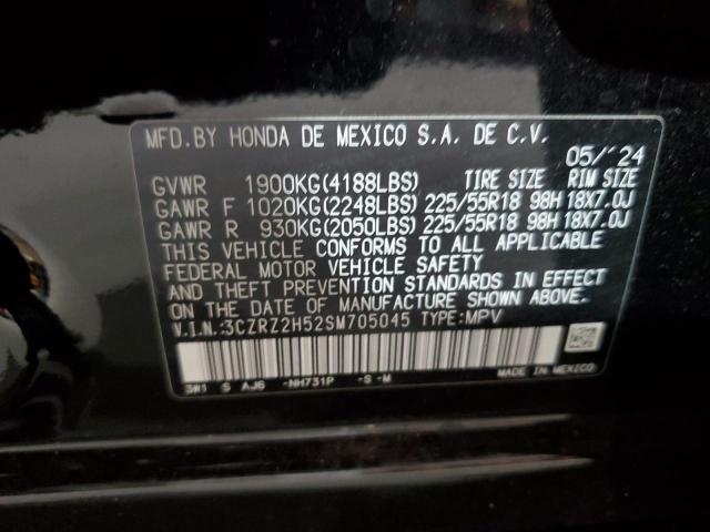 3CZRZ2H52SM705045 - 2025 HONDA HR-V SPORT შავი ფოტო 13