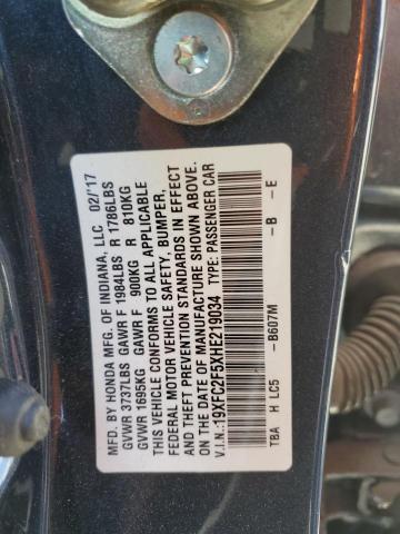 19XFC2F5XHE219034 - 2017 HONDA CIVIC LX გრაფიტი ფოტო 13