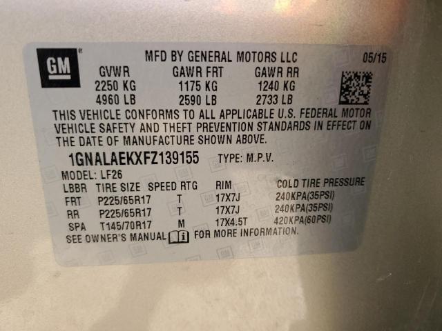 1GNALAEKXFZ139155 - 2015 CHEVROLET EQUINOX LS TAN photo 13