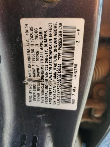 19XFB2E56FE012044 - 2015 HONDA CIVIC LX Сірий фото 12